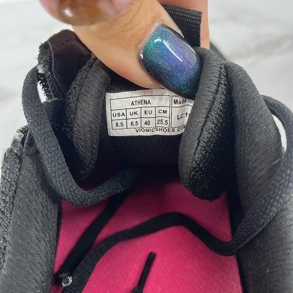 VIONIC Athena Lace Up Sneakers Black White Size 8.5 Casual Walking Support - Picture 6 of 8